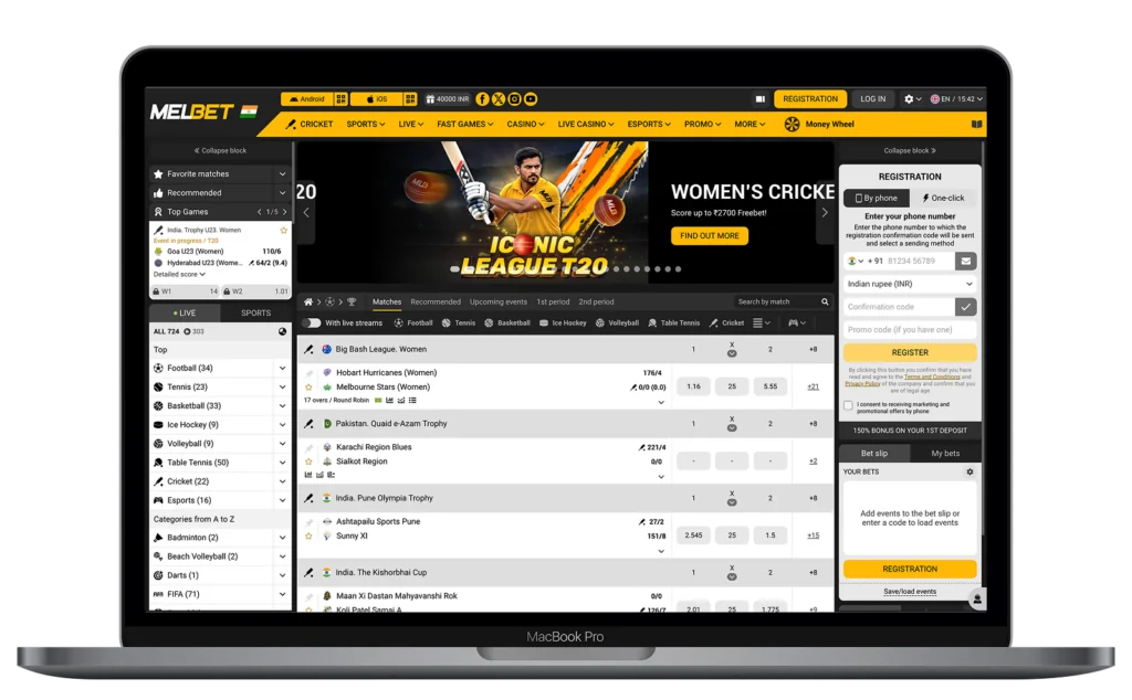 Sports betting in India with Melbet